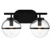 Elstead Badezimmerlampe Glas Metall IP44 38,1 cm breit Schwarz* Wandleuchten|Badezimmer Lampe