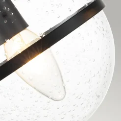 Elstead Badezimmerlampe Glas Metall IP44 38,1 cm breit Schwarz* Wandleuchten|Badezimmer Lampe