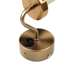 Easylight Badezimmerlampe IP44 mit Schalter in Messing Weiß* Kugellampen|Jugendstil Lampen