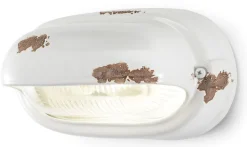 Ferroluce Badezimmerlampe Keramik Glas B: 24 cm Weiß Shabby Antik* Wohnzimmerlampen|Glaslampen