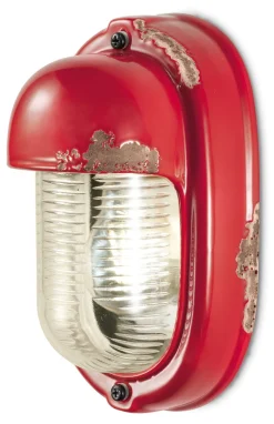 Ferroluce Badezimmerlampe Keramik Glas E27 H: 24 cm Maritim* Wohnzimmerlampen|Glaslampen