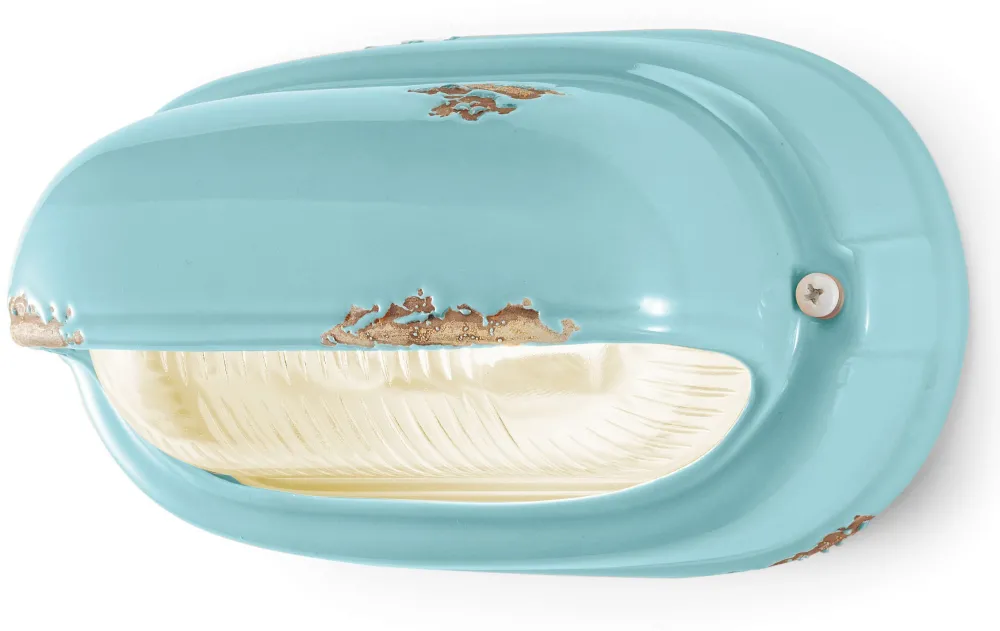 Ferroluce Badezimmerlampe Keramik Glas E27 B: 24 cm Maritim* Wohnzimmerlampen|Glaslampen