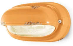 Ferroluce Badezimmerlampe Keramik Glas B: 24 cm Gelb Shabby Antik* Wohnzimmerlampen|Glaslampen