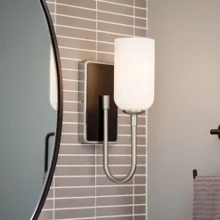 Elstead Badezimmerlampe LED G9 IP44 Glas Metall H: 33,8 cm 3000 K* Wandleuchten|Metall Lampen