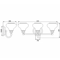 Discount Elstead Badezimmerlampe LED G9 IP44 B: 61 cm Messing Weiß