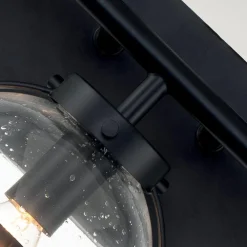 Hot Elstead Badezimmerlampe Schwarz Metall Glas 60,6 cm breit IP44 Wand