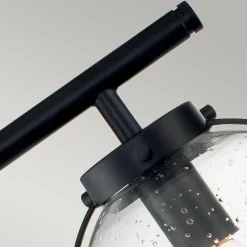 Hot Elstead Badezimmerlampe Schwarz Metall Glas 60,6 cm breit IP44 Wand