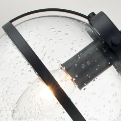 Hot Elstead Badezimmerlampe Schwarz Metall Glas 60,6 cm breit IP44 Wand