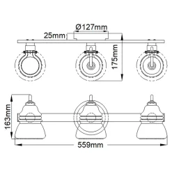 Elstead Badezimmerlampe Spiegel Metall Glas 55,9 cm breit IP44 G9 LED* Wandleuchten|Badezimmer Lampe