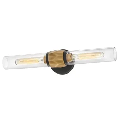 Elstead Badezimmerlampe Wand 56,5 cm breit IP44 2x E27 Metall Glas* Wandleuchten|Flurlampen