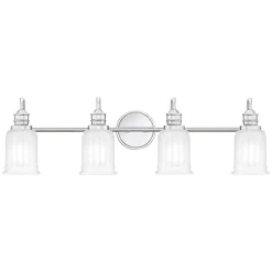 Elstead Badezimmerlampe Wand Chrom Weiß B: 81,3 cm IP44 G9 LED* Wandleuchten|Badezimmer Lampe