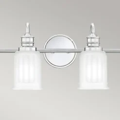 Elstead Badezimmerlampe Wand Chrom Weiß B: 81,3 cm IP44 G9 LED* Wandleuchten|Badezimmer Lampe