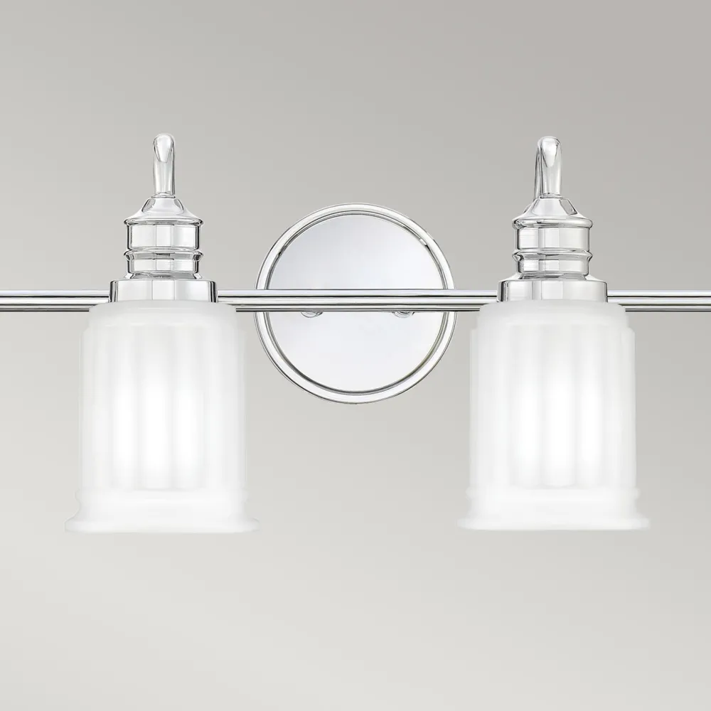 Elstead Badezimmerlampe Wand Chrom Weiß B: 81,3 cm IP44 G9 LED* Wandleuchten|Badezimmer Lampe