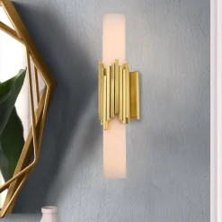 Elstead Badezimmerlampe Wand LED G9 55,9 cm hoch Metall Glas IP44* Wandleuchten|Flurlampen