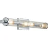 Elstead Badezimmerlampe Wand Metall Glas B: 69,1 cm IP44 Chrom* Wandleuchten|Badezimmer Lampe