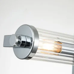 Elstead Badezimmerlampe Wand Metall Glas B: 69,1 cm IP44 Chrom* Wandleuchten|Badezimmer Lampe