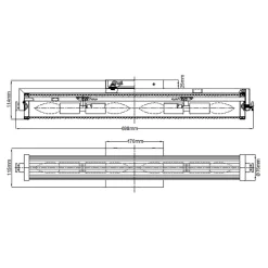 Elstead Badezimmerlampe Wand Metall Glas B: 69,1 cm IP44 Chrom* Wandleuchten|Badezimmer Lampe