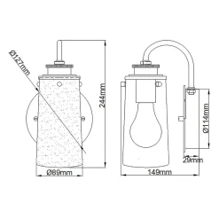 Elstead Badezimmerleuchte E27 IP44 H: 24,4 cm Metall Glas* Küchenlampen|Metall Lampen