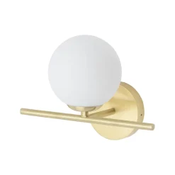 Nowodvorski Badezimmerleuchte Kugelschirm G9 IP44 in Messing Weiß* Wandleuchten|Badezimmer Lampe