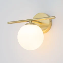 Nowodvorski Badezimmerleuchte Kugelschirm G9 IP44 in Messing Weiß* Wandleuchten|Badezimmer Lampe