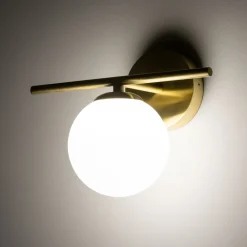 Nowodvorski Badezimmerleuchte Kugelschirm G9 IP44 in Messing Weiß* Wandleuchten|Badezimmer Lampe