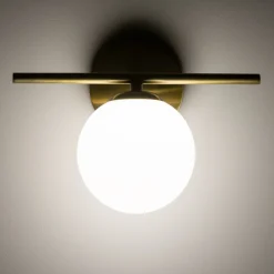 Nowodvorski Badezimmerleuchte Kugelschirm G9 IP44 in Messing Weiß* Wandleuchten|Badezimmer Lampe