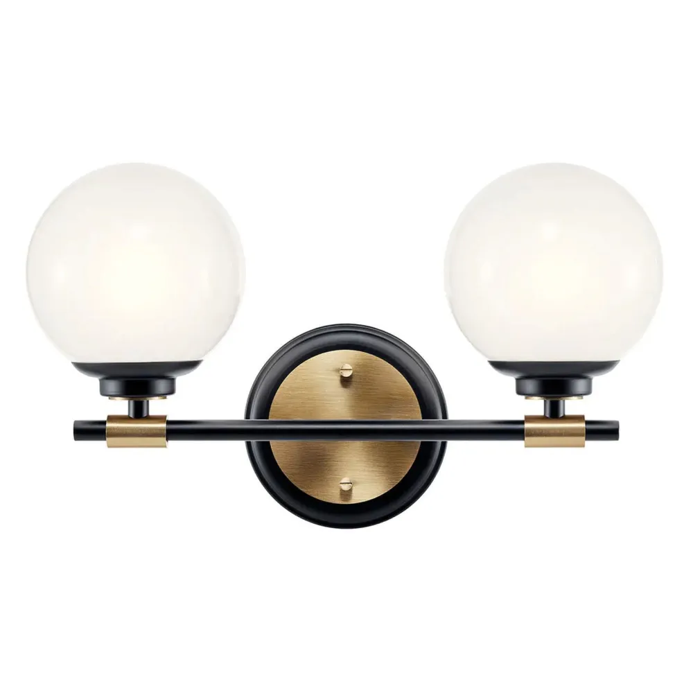 Elstead Badezimmerleuchte LED G9 Glas Metall IP44 B:37,3 cm Kugel* Wandleuchten|Metall Lampen