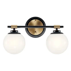 Elstead Badezimmerleuchte LED G9 Glas Metall IP44 B:37,3 cm Kugel* Wandleuchten|Metall Lampen