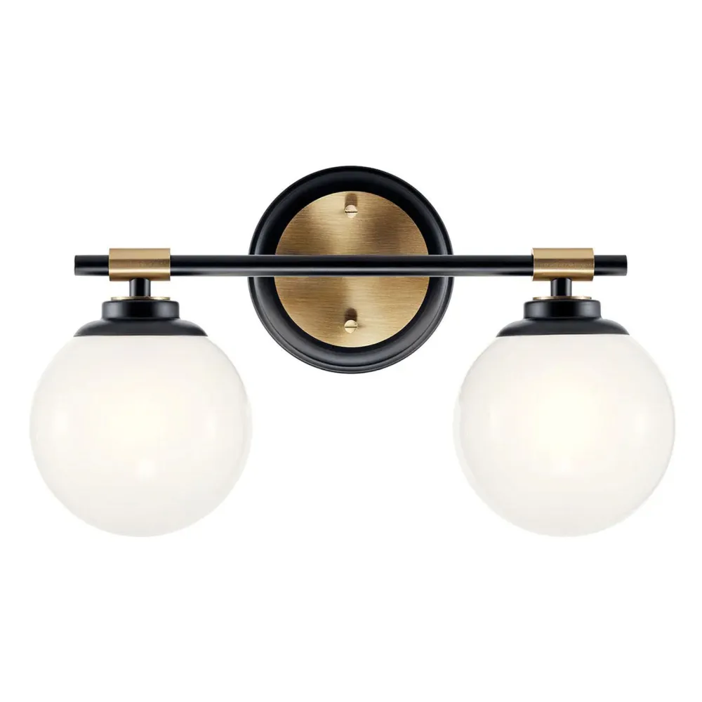 Elstead Badezimmerleuchte LED G9 Glas Metall IP44 B:37,3 cm Kugel* Wandleuchten|Metall Lampen