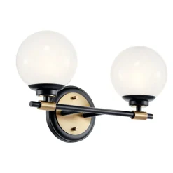 Elstead Badezimmerleuchte LED G9 Glas Metall IP44 B:37,3 cm Kugel* Wandleuchten|Metall Lampen