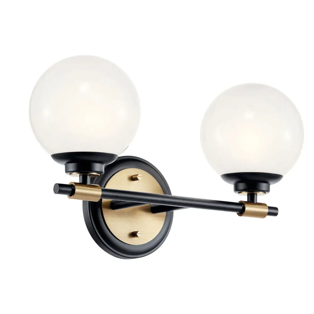 Elstead Badezimmerleuchte LED G9 Glas Metall IP44 B:37,3 cm Kugel* Wandleuchten|Metall Lampen