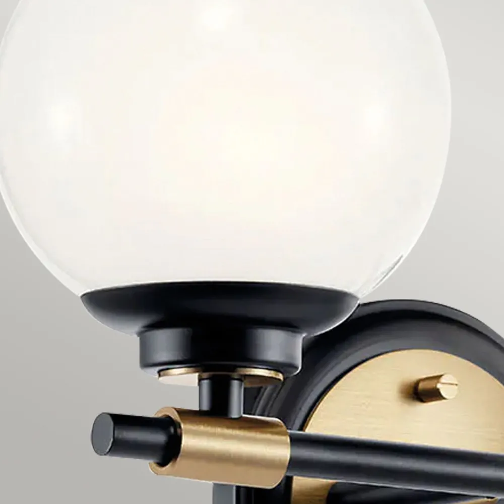 Elstead Badezimmerleuchte LED G9 Glas Metall IP44 B:37,3 cm Kugel* Wandleuchten|Metall Lampen