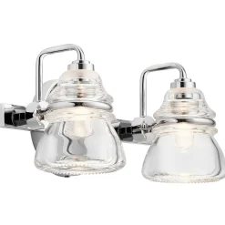 Best Elstead Badezimmerleuchte LED G9 IP44 B: 33,6 cm Metall Glas in Chrom