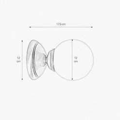 Giovanni Battista Badezimmerleuchte Wand Ø 12 cm Kugelschirm Glas Messing E14* Wandleuchten|Badezimmer Lampe