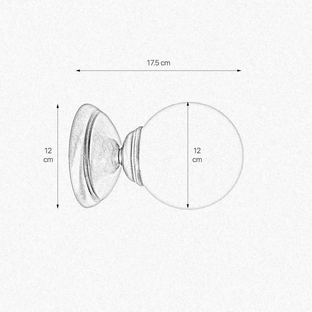 Giovanni Battista Badezimmerleuchte Wand Ø 12 cm Kugelschirm Glas Messing E14* Wandleuchten|Badezimmer Lampe