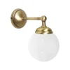 Best Giovanni Battista Badezimmerleuchte Wand B: 12 cm Kugelschirm Glas Messing E14