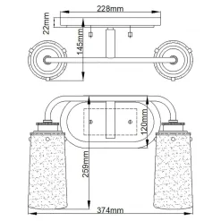 Elstead Badezimmerleuchte Wand B: 37,4 cm IP44 Metall Glas in Messing* Flurlampen|Küchenlampen