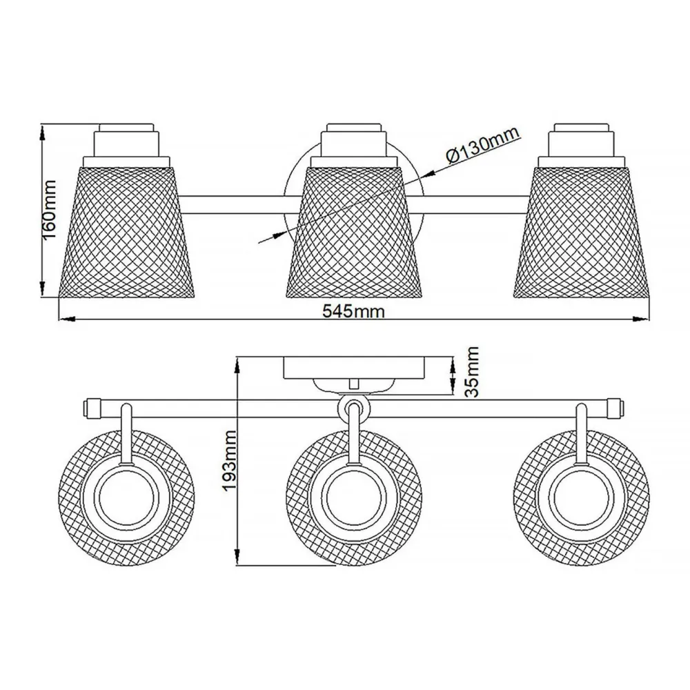 Elstead Badezimmerleuchte Wand IP44 54,5 cm breit mit 3x G9 LED* Flurlampen|Metall Lampen
