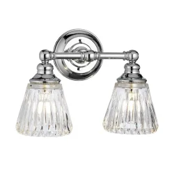 Elstead Badezimmerleuchte Wand LED G9 IP44 B: 35,2 cm Metall Glas