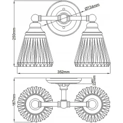 Elstead Badezimmerleuchte Wand LED G9 IP44 B: 35,2 cm Metall Glas
