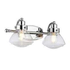 Best Elstead Badezimmerleuchte Wand Metall Glas 44,9 cm breit IP44 E27