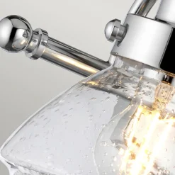 Best Elstead Badezimmerleuchte Wand Metall Glas 44,9 cm breit IP44 E27