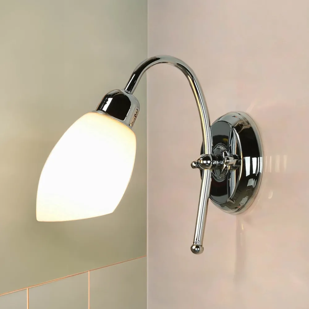 Best Lido Badlampe Chrom Echt-Messing E14 rostfrei ISMENE