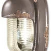 Ferroluce Badlampe Keramik Glas 24 cm hoch Taupe Shabby Antik E27* Wohnzimmerlampen|Glaslampen