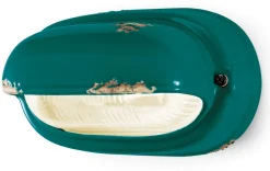 Ferroluce Badlampe Keramik Glas B: 24 cm Petrol Shabby Antik E27* Glaslampen|Keramiklampen