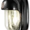 Ferroluce Badlampe Keramik Glas E27 H: 24 cm Schwarz Shabby Antik* Wohnzimmerlampen|Glaslampen