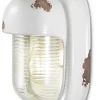 Ferroluce Badlampe Keramik Glas H: 24 cm Weiß Shabby Antik E27* Wohnzimmerlampen|Glaslampen