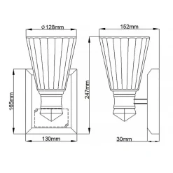 Clearance Elstead Badlampe LED Metall Glas H: 24,7 cm IP44 3000 K warmweiß