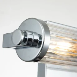 Online Elstead Badlampe Wand Glas Metall E14 IP44 B: 40,7 cm Chrom poliert