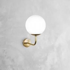 Giovanni Battista Badlampe Wand in Bronze hell Weiß E14 Messing Glas* Wandleuchten|Badezimmer Lampe